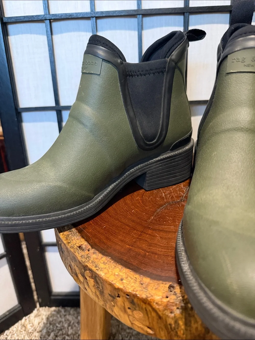 rag & bone NY Olive Green Chukka Boots Rain 37 EUC